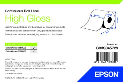 Epson High Gloss Rulle , ändlös bana - 203 mm × 58 m