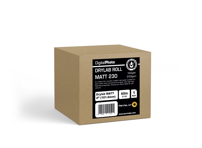 Permajet P75 Matt Drylab Rulle 240 g/m² - 4\'\' x 60 meter